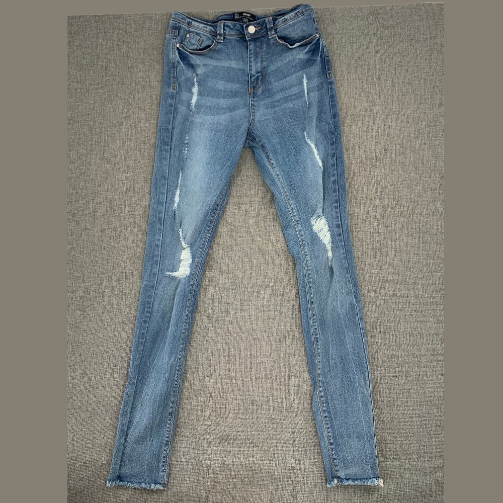 Misguided Sinner High Waisted Authentic Skinny Jeans Size‎ 6L Ripped Distressed
